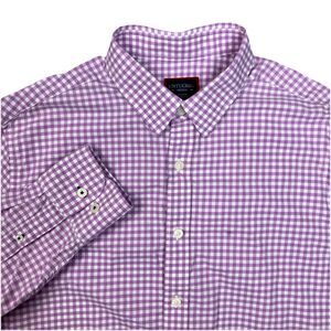 UNTUCKit Meursault Button Up Shirt Mens M Purple Gingham Cotton Colorful